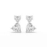 2.34 CT Lab Diamond Heart Cut Earrings