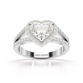 2.35 CT Lab Diamond Heart Shaped Halo Ring