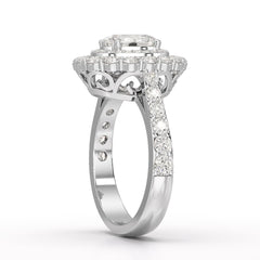2.39 CT Lab Diamond Oval Cut Halo Engagement Ring