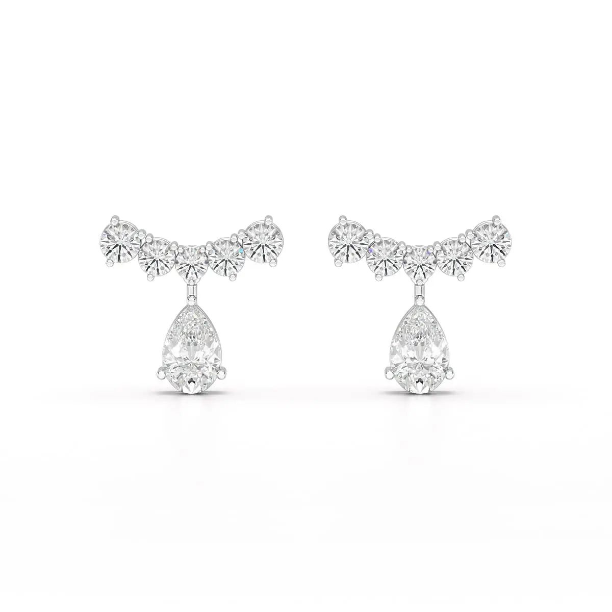 3.58 CT Lab Diamond Pear Cut Drop Earrings Jama Jewels
