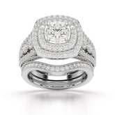 2.9 CT Round Cut Halo Lab Diamond Ring Jama Jewels
