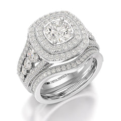 2.9 CT Round Cut Halo Lab Diamond Ring