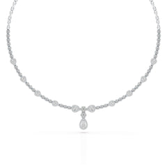 2.85 CT Pear Shape Lab Diamond Necklace