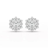 2.94 CT Lab Diamond Halo Cushion Earring Jama Jewels