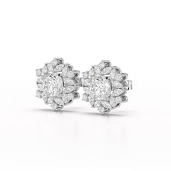 2.94 CT Lab Diamond Halo Cushion Earring