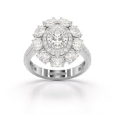 3.16 CT Halo Oval Cut Lab Diamond Ring