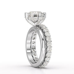 3.27 CT Round Cut Lab Diamond Hidden Halo Ring