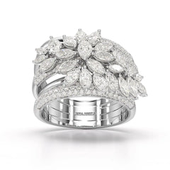 3.58 CT Lab Diamond Layered Ring Jama Jewels