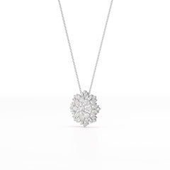3.67 CT Lab Diamond Multi Shape Chain Pendant