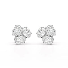 3 CT Lab Diamond Oval Cut Three Stone Earrings Jama Jewels