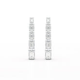 4.09 CT Emerald Cut Lab Diamond Dangle Earrings