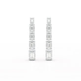 4.09 CT Emerald Cut Lab Diamond Dangle Earrings