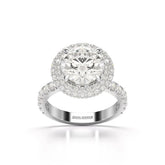 4.32 CT Round Cut Halo Lab Diamond Ring
