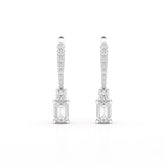 4.42 CT Emerald Cut Drop Lab Diamond Earring