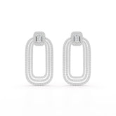 4.46 CT Lab Diamond Halo Drop Earrings