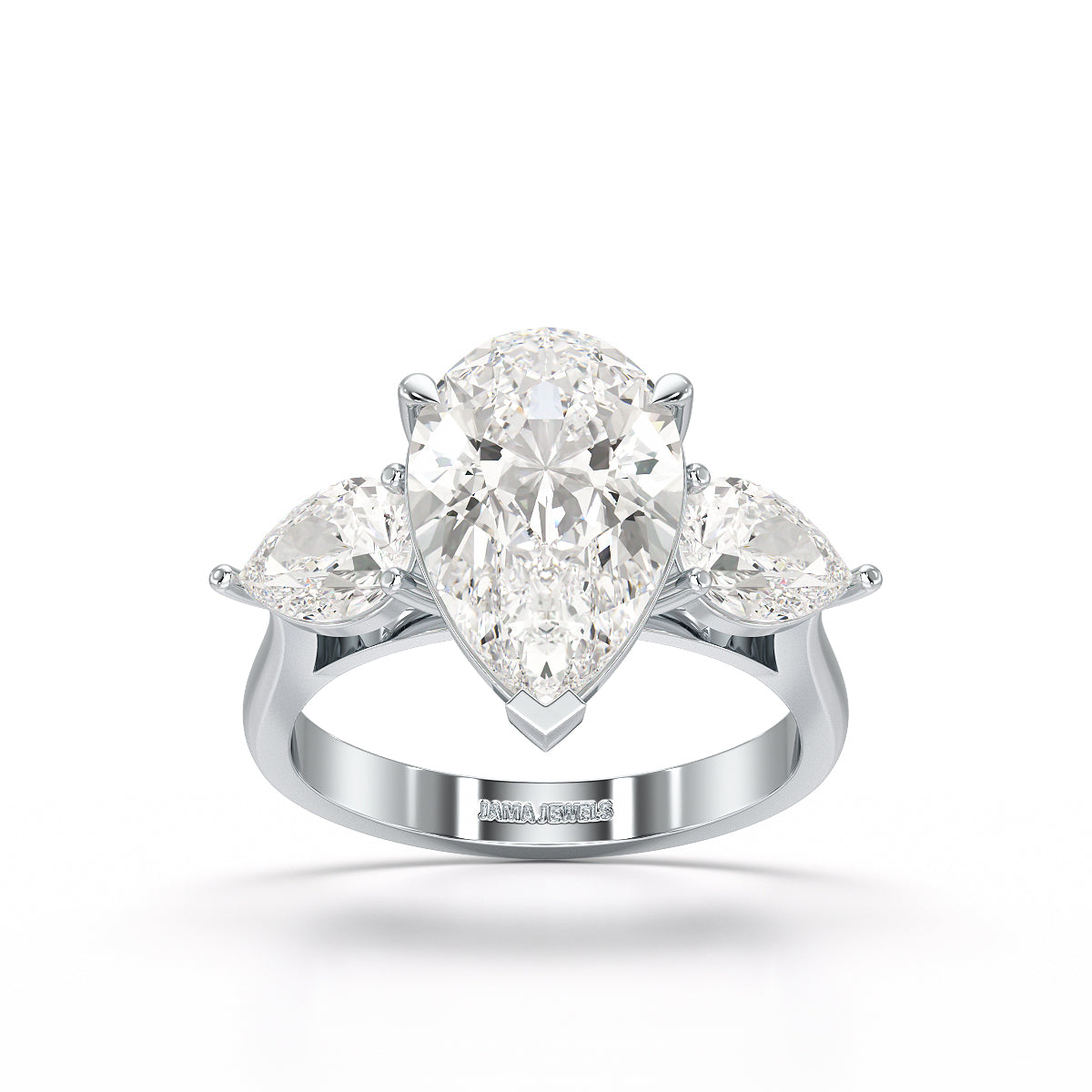 5 CT Pear Cut Lab Diamond Ring