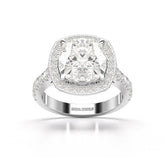 5.74 CT Lab Diamond Cushion Cut Halo Ring