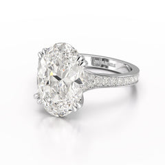 5.9 CT Oval Cut Solitaire Lab Diamond Ring