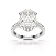 5.9 CT Oval Cut Solitaire Lab Diamond Ring
