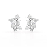 6.57 CT Multi Shape Lab Diamond Stud Earrings Jama Jewels