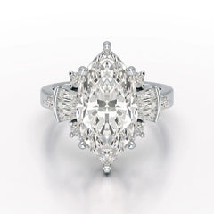 6.66 CT Marquise Cut Lab Diamond Wedding Ring - Jama Jewels