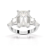 6.6 CT Lab Diamond Emerald and Tapper Cut Ring