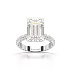 6.86 CT Emerald Cut Solitaire Lab Diamond Ring