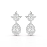 6.8 CT Pear and Marquise Cut lab Diamond Drop Earrings Jama Jewels