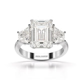 6 CT Lab Diamond Emerald Cut Three Stone Ring