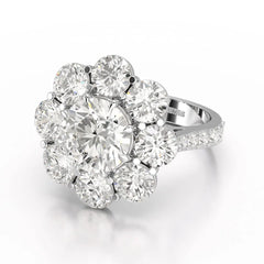 7.88 CT Halo Lab Diamond Round Cut Ring Jama Jewels