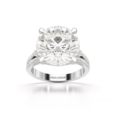 9.29 CT Halo Pave Lab Diamond Engagement Ring