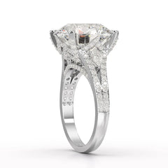 9.29 CT Halo Pave Lab Diamond Engagement Ring