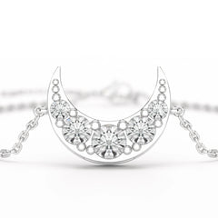 1.3 CT Lab Diamond Crescent Moon Bracelet