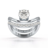 Curved Round Cut 1.3 CT Lab Diamond Ring