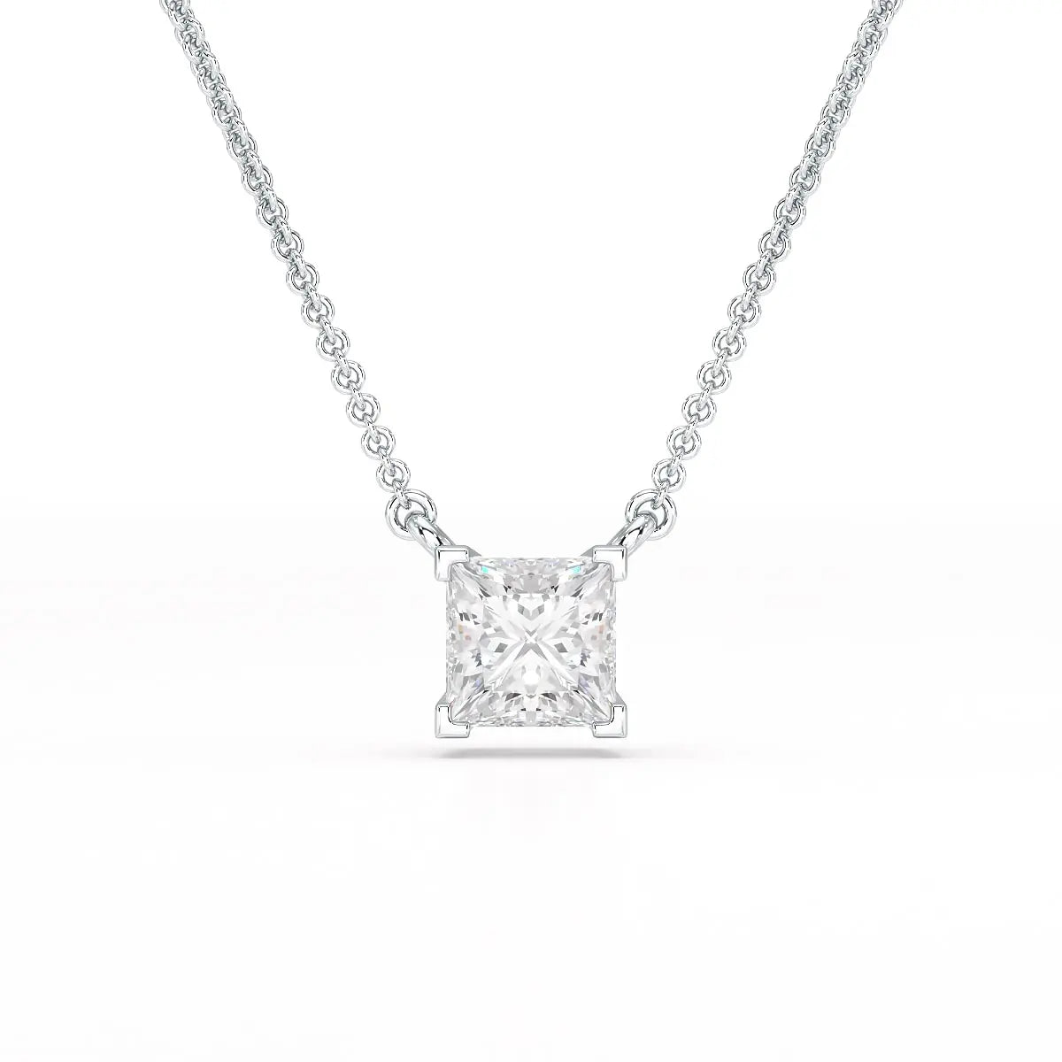 1 CT Lab Grown Diamond Princess Pendant