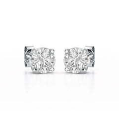 4.09 CT Lab Diamond White Gold Stud Earrings