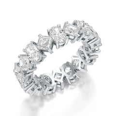 4.50 CT Asscher & Oval Cut Diamond Eternity Ring Jama Jewels