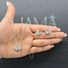 7.75 CT Trio Diamond Jewellery Set - Earring & Chain Pendant (Ready for Delivery)