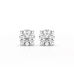 4.09 CT Lab Diamond White Gold Stud Earrings