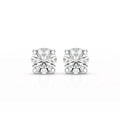 4.09 CT Lab Diamond White Gold Stud Earrings