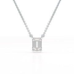 1 CT Emerald Cut Lab Grown Diamond Solitaire Pendant