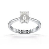 1 Ct Emerald Cut Solitaire Lab Diamond Ring