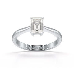 1 Ct Emerald Cut Solitaire Lab Diamond Ring