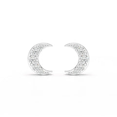 0.81 CT Lab Diamond Half Moon Earrings