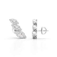 2.9 CT Trilogy Marquise Cut Lab Diamond Climber Earring