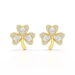 1.30 CT Petal Earring with Pear and Rounds Cut Lab Diamonds