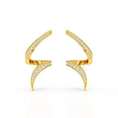 0.40 CT Spiral Earring with Round Cut Lab Diamonds