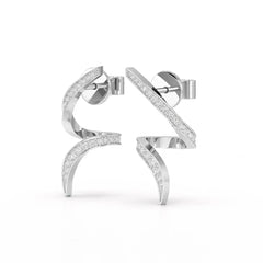 0.40 CT Spiral Earring with Round Cut Lab Diamonds Jama Jewels