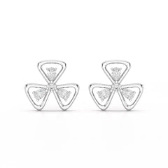 0.40 CT Lab Diamond Round Cut Petal Earring Jama Jewels