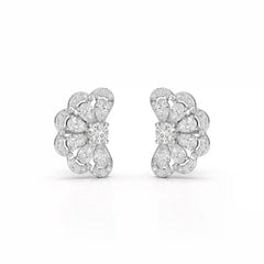 1.05 CT Flower Shape Stud Earring with Pear & Round cut Lab Diamonds Jama Jewels